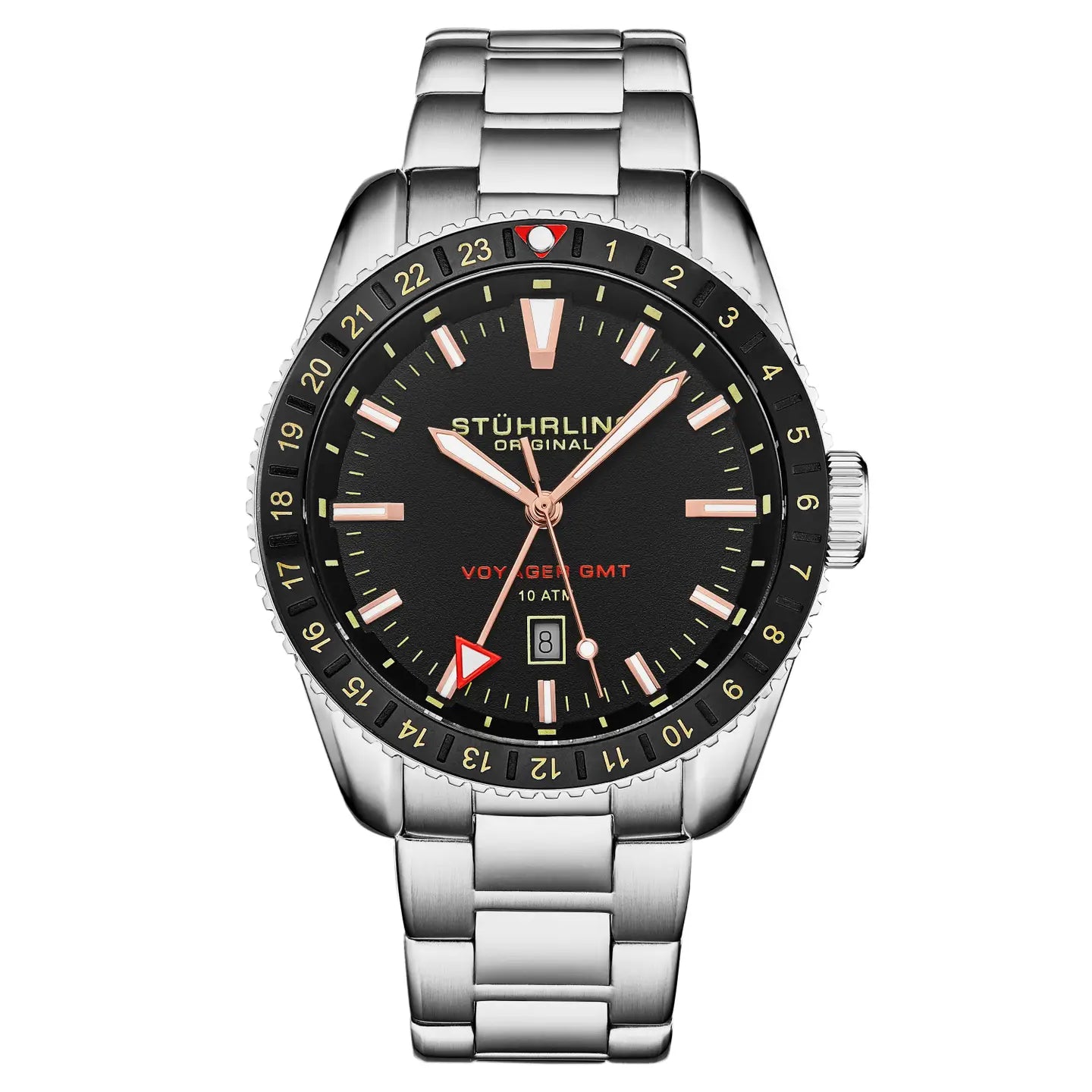 Voyager Gmt 4017 Quartz Gmt 42mm Diver - Black Dial