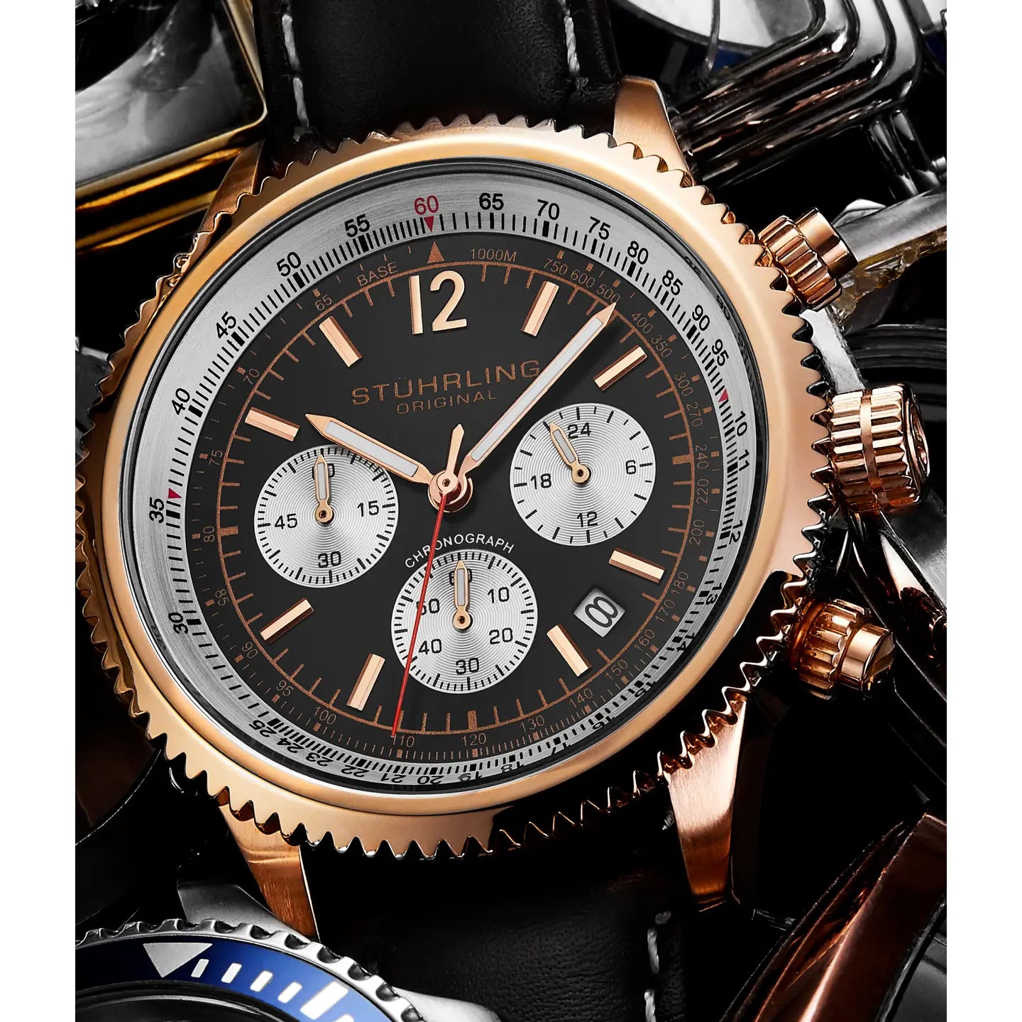 Monaco 44mm Chronograph with Tachymeter Sporty Dress Watch